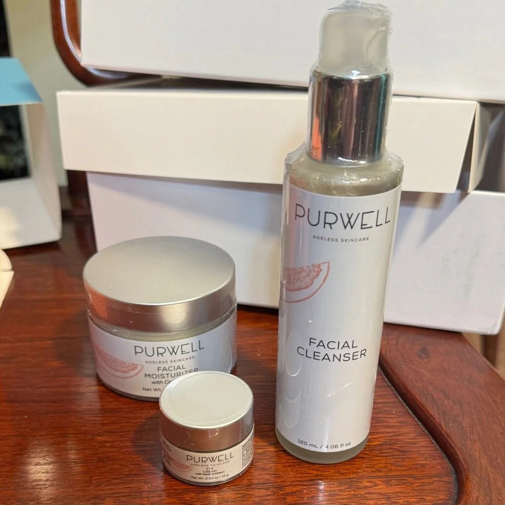 NIB Pur-Well Living Ageless Skincare  Natural Plant Based Skincare Regimen